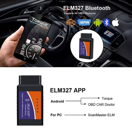جهاز ELM327 Bluetooth OBD2 لتشخيص أعطال السيارات