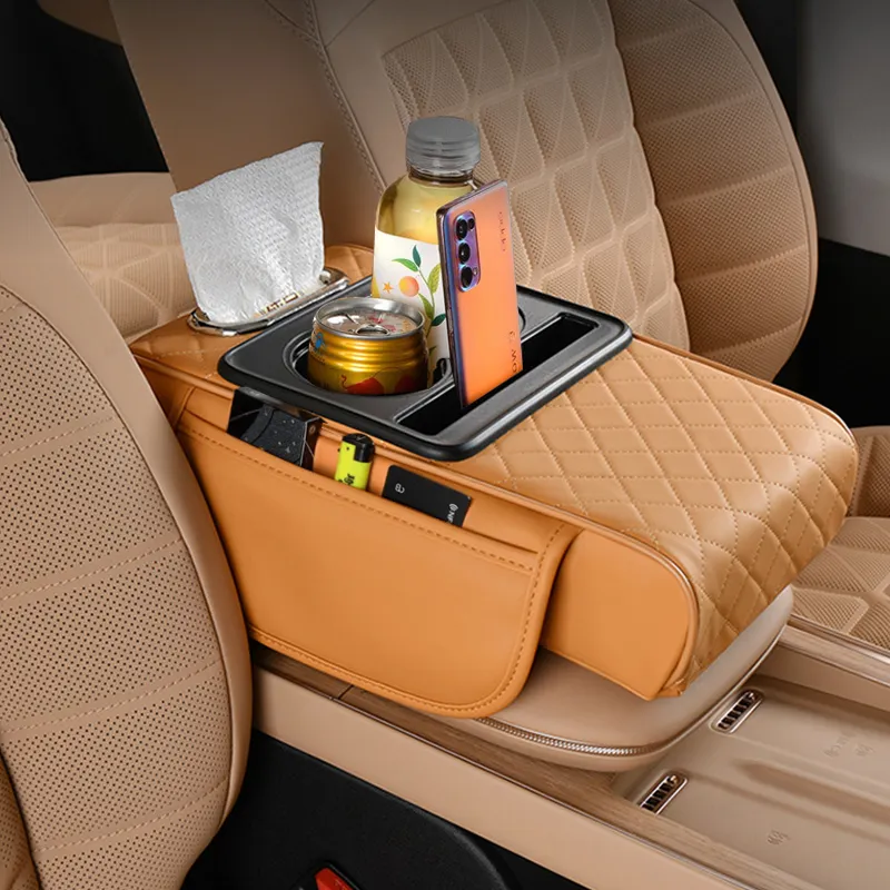 مسند ذراع فاخر للسيارة مع حامل مشروبات