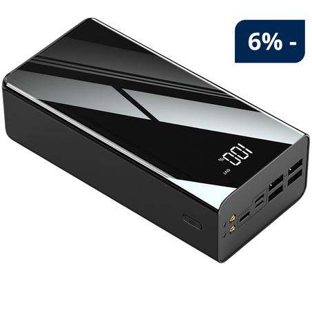 باور بانك بسعة 50000mAh – شحن سريع، 4 منافذ، شاشة رقمية، وبطارية تدوم لأيام