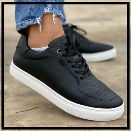 SNEAKER CUIR NOIR