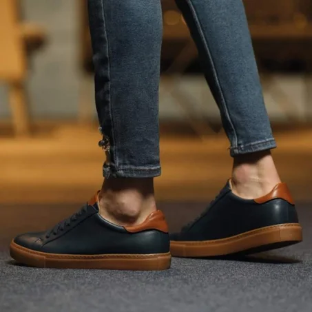 Chaussure cuir Diego 'bleu'