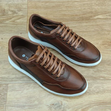 Chaussures cuir noir et marron