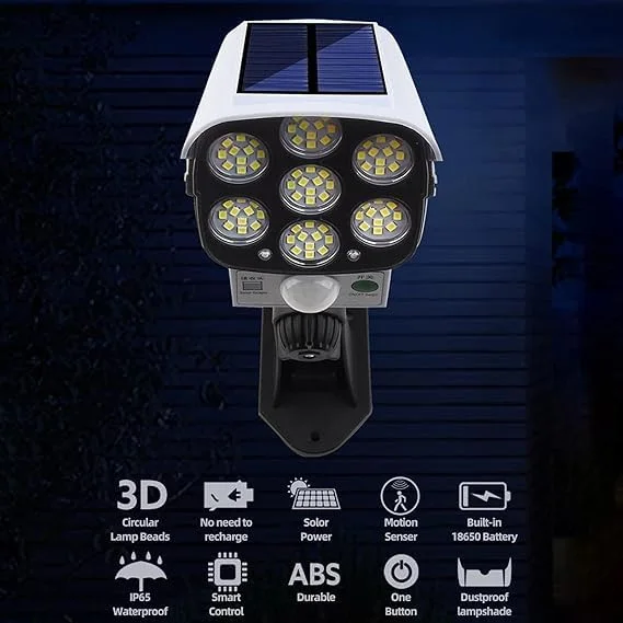 ضوء على شكل كاميرا يعمل بالطاقة الشمسية