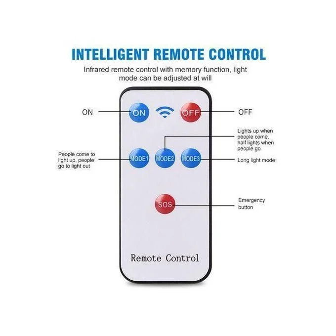 كشاف شمسي مع جهاز تحكم عن بعد وكاشف حركة للاستخدام الخارجي