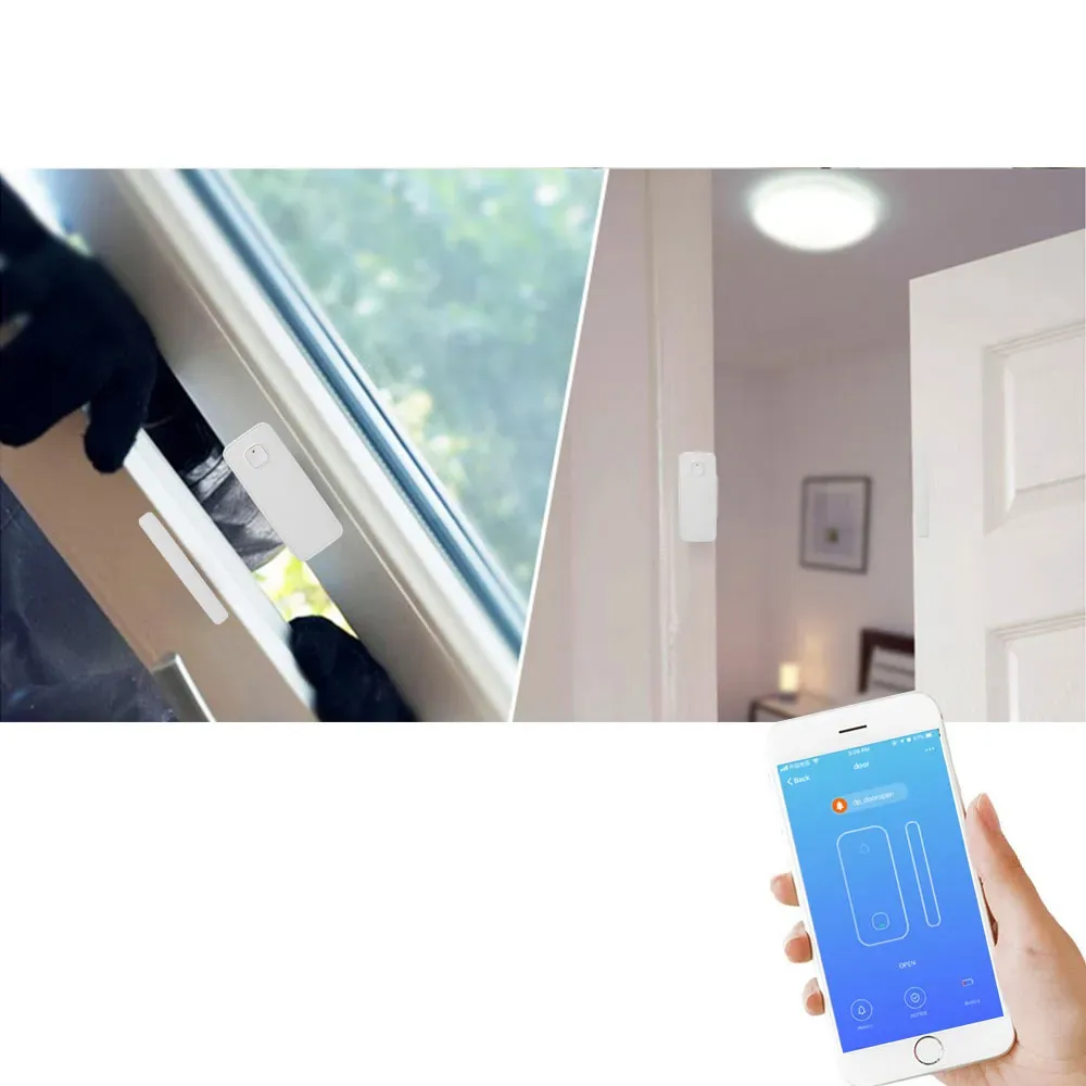 عرض 4 حبات مستشعر ذكي للنوافذ والأبواب يعمل بالواى فاي