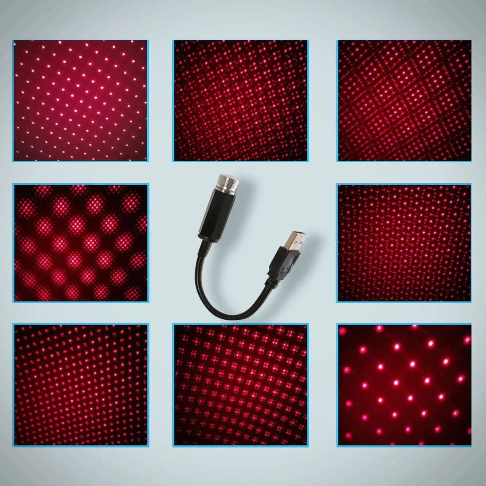 عرض شريط اضاءة LED للسيارة بتطبيق + مصباح محمول عن طريق USB