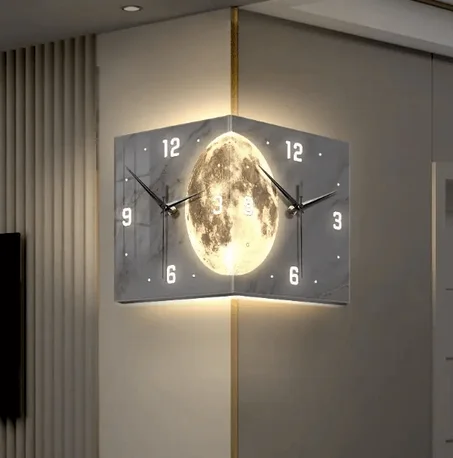 ساعة حائط ثلاثية الأبعاد بتصميم الزاوية – لمسة فنية عصرية لمنزلك