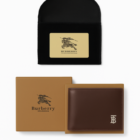 Burberry Portefeuille Luxe Cuir Brun