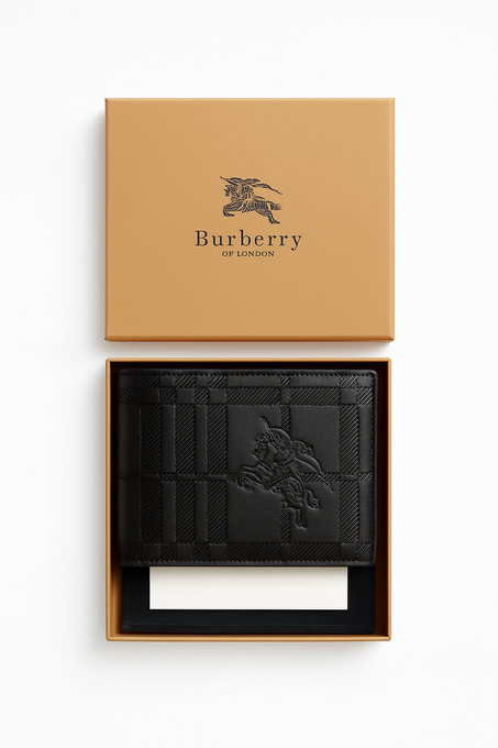 Portefeuille Noir Texturé Anglais