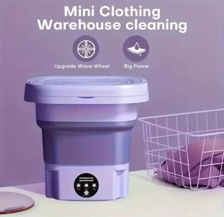 غسالة ملابس محمولة بسعة 15 لتر، غسالة صغيرة قابلة للطي مع مجفف دوار