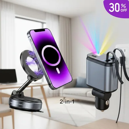 باك السيارة الذكي للهاتف (حامل + شاحن)