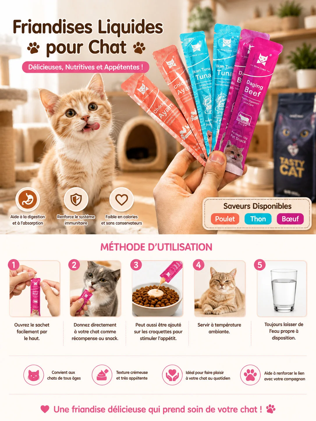 Creamy Cat Snack – Friandises Liquides Premium pour Chat