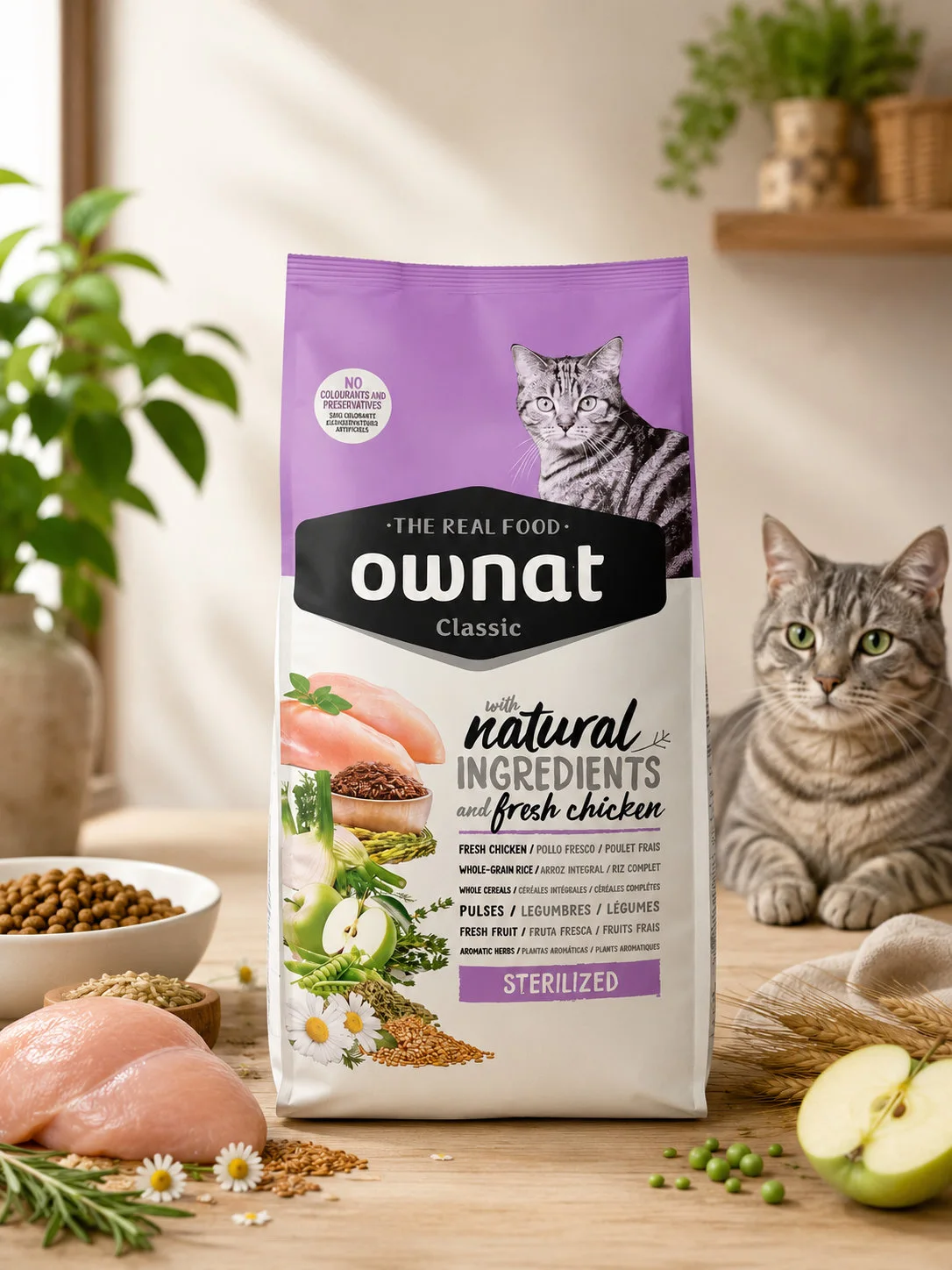 Ownat Classic Sterilized   – Croquettes au Poulet Frais pour Chats Stérilisés