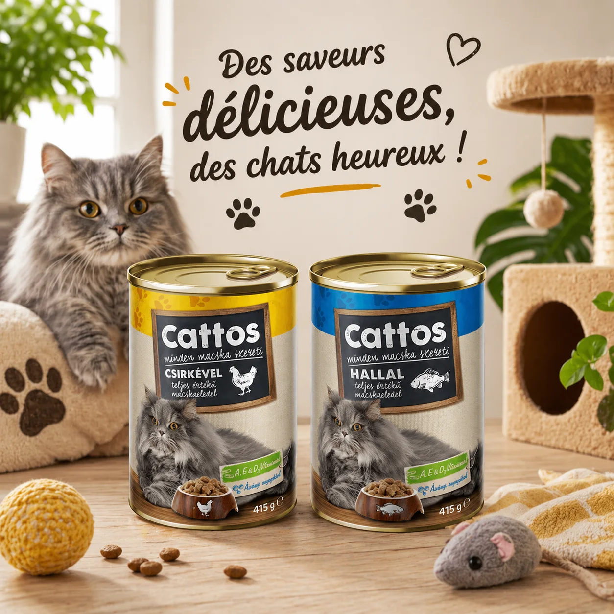 CATTOS CANNED COMPLETE CATFOOD WITH BEEF 415GR