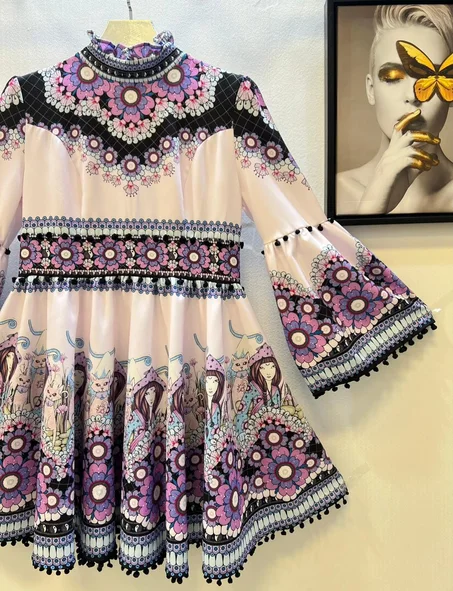 Beautiful and elegant women's dress in bright colors