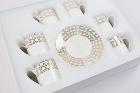 A box of Dior cups for Turkish coffee