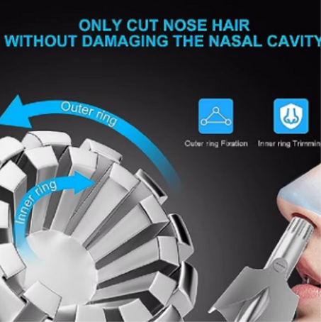 ماكينة قص الشعر للأنف أنتاركتيكا للرجال ، ماكينة حلاقة يدوية من الستانلس ستيل ، قابلة للغسل ومحمولة ، 1 مجموعة