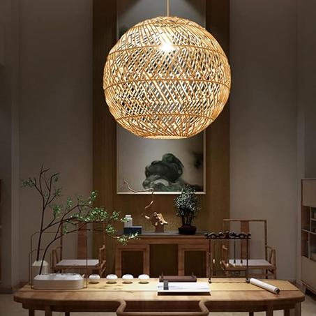 مصباح تقليدي من الخيزران، للسقف، صناعة مغربية، صناعة يدوية