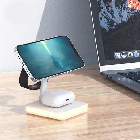 Apple الشاحن الذكي  : 4 في 1  شاحن لاسلكي لمنتجات