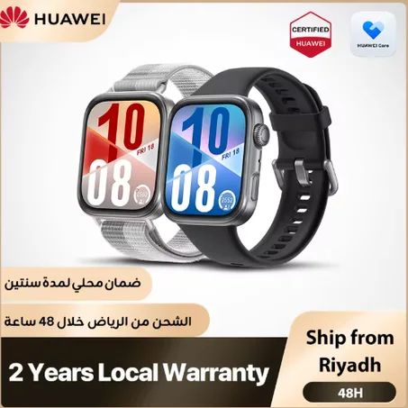 ساعة هواوي الذكية من سلسلة WATCH FIT 4، شاشة 1.82 بوصة، رياضات خارجية احترافية، عمر بطارية يصل إلى 10 أيام، تعمل بنظامي iOS وAndroid