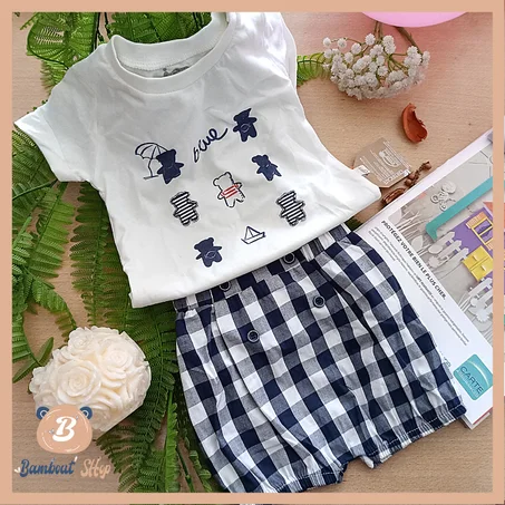 Ensemble Blue Teddy Bear