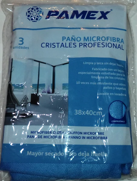 LAVETTES MICROFIBRES( LOT DE 3) CRISTAL PROFESSIONNELLES 38*40