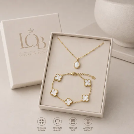 Moonstone Necklace + Van Cleef Bracelet