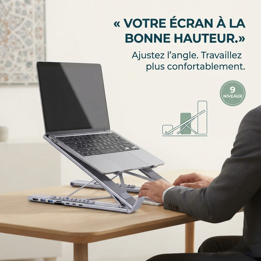support laptop + hub