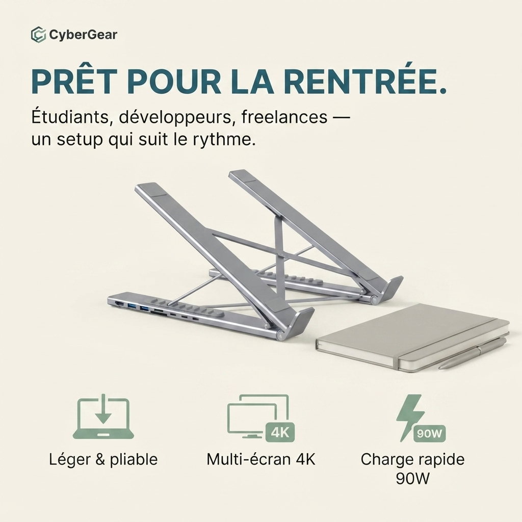 support laptop + hub