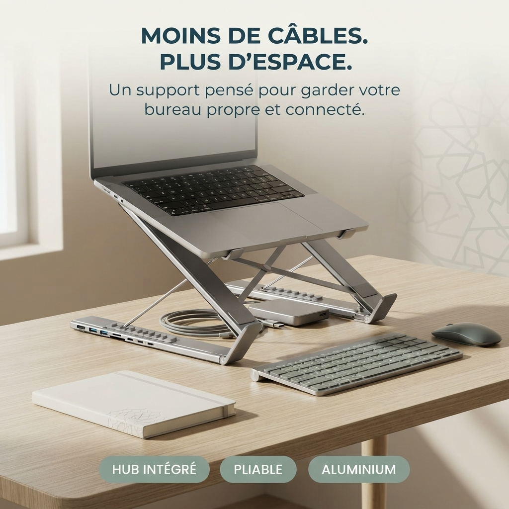 support laptop + hub