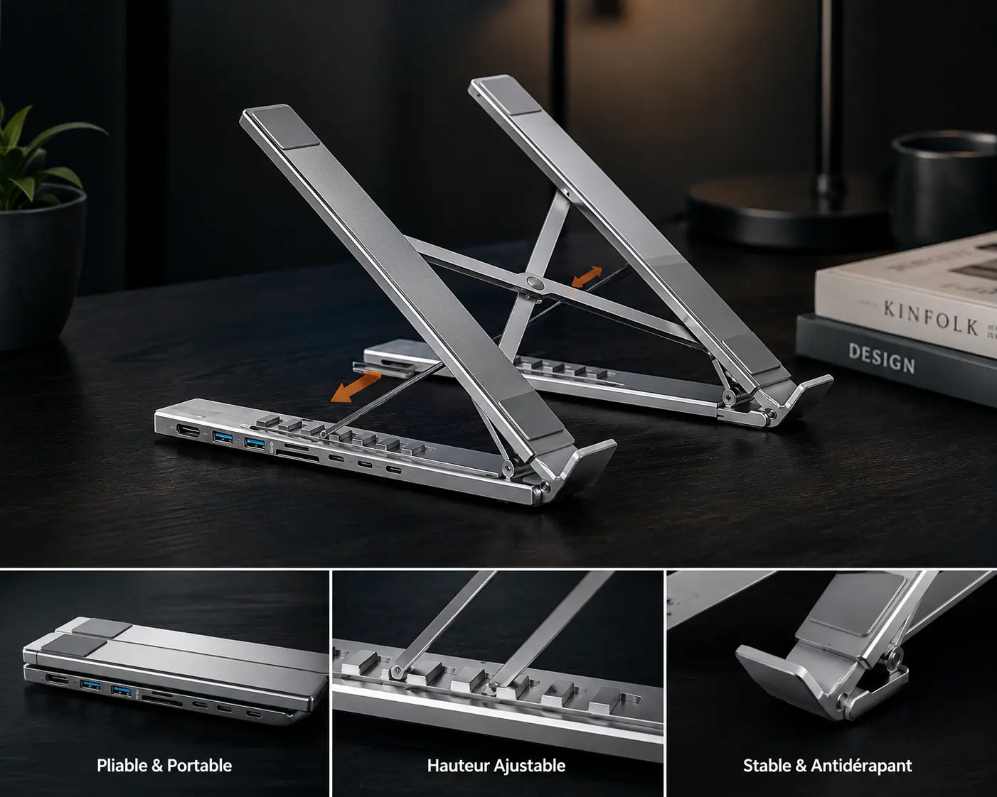 support laptop + hub
