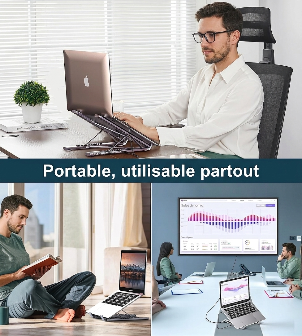 support laptop + hub