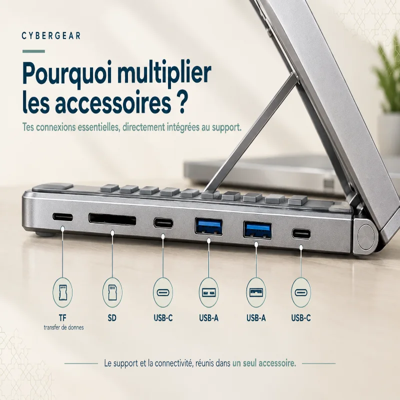 support laptop + hub
