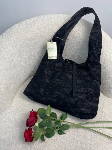 Flora black  '' Sac double face ''