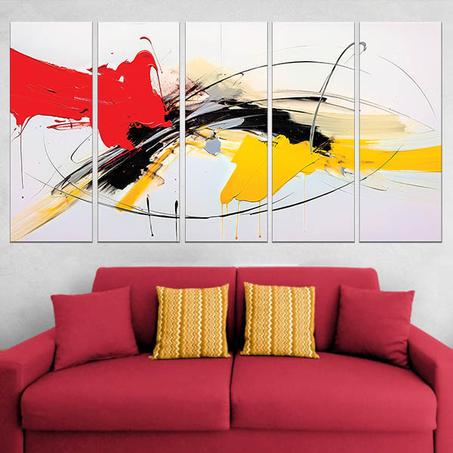 لوحة حائطية من خمسة أجزاء