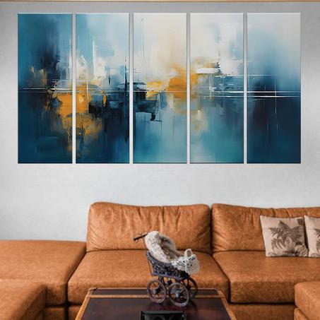 لوحة حائطية من خمسة أجزاء