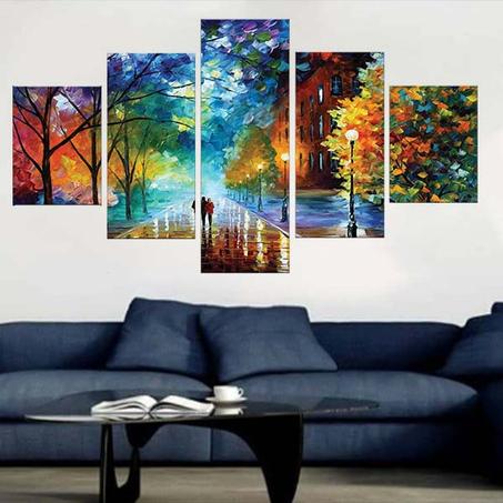 لوحة حائطية من خمسة أجزاء