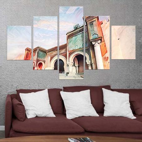 لوحة حائطية من خمسة أجزاء