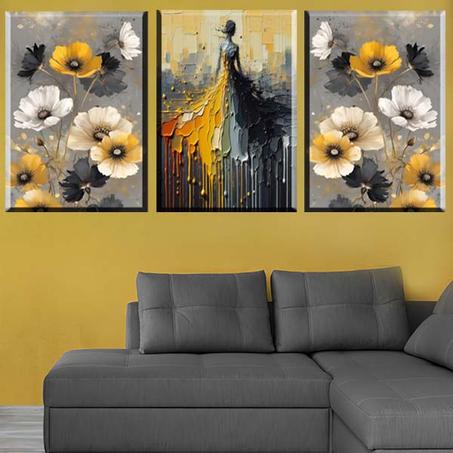 لوحة حائطية تتكون من ثلاثة أجزاء