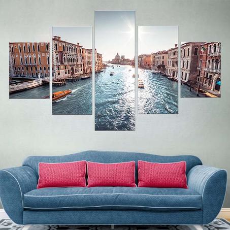 لوحة حائطية من خمسة أجزاء