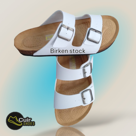 صنادل رجالية مريحة عالية الجودة، لون أبيض