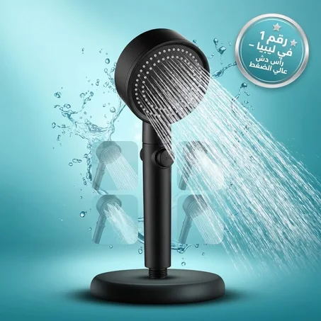 🚿⚡ رأس دش عالي الضغط بـ5 أوضاع رش