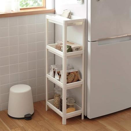 ارفف زاوية للحمام من اي ورلد وحدة بلاستيكية للمطبخ والحمام 4 طبقات مصقول ابيض