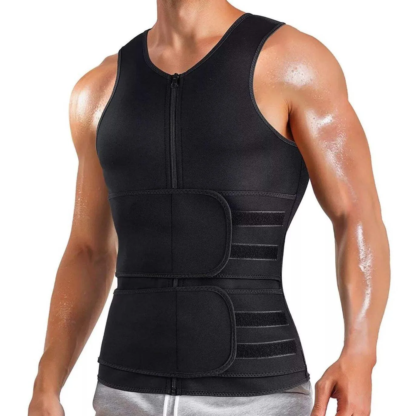 Gilet de sudation amincissant homme – Brûle-graisse, maintien abdominal et effet sauna