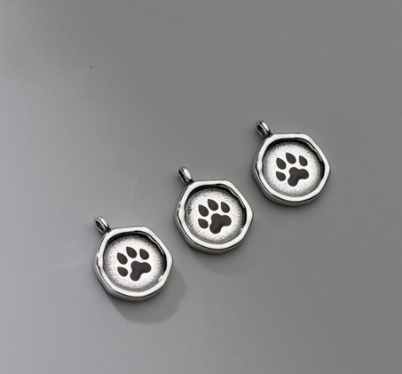 Sterling Silver Cat Paw Charm Pendant, Paw Print Bracelet, Cat Claw Necklace, Pet Earring, Small Charm, Animals Lover Jewelry, Kitten Charm