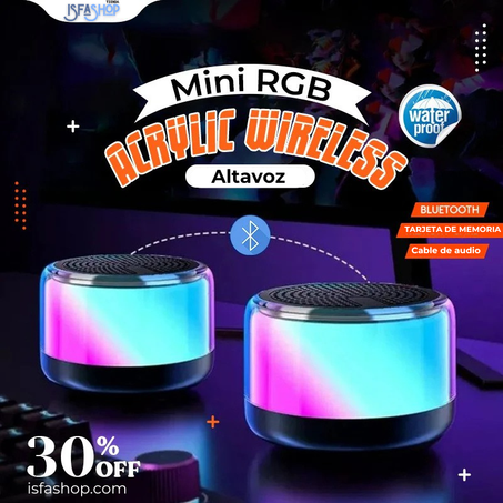 Mini Altavoz Inalámbrico RGB de Acrílico | ISFASHOP®