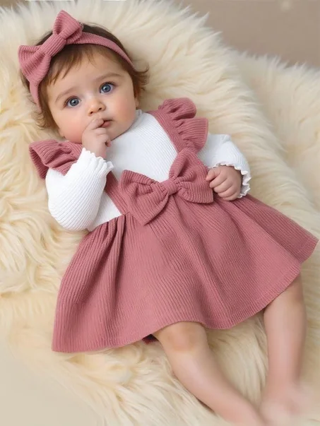 فستان أنيق للبيبي 9-12 شهر