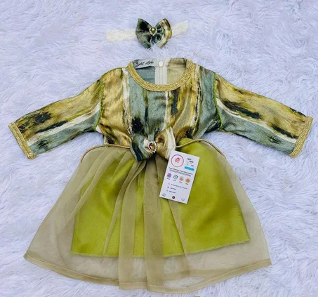 فستان بناتي مستوحى من القفطان المغربي  6 mois