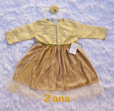 فستان تقليدي أنيق لعمر 1-2 سنوات 👑 – لمسة مغربية ساحرة 💖