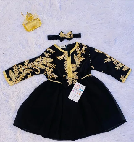 فستان قفطان تقليدي للبنات الصغار –أناقة مغربية راقية – العمر 6 شهور